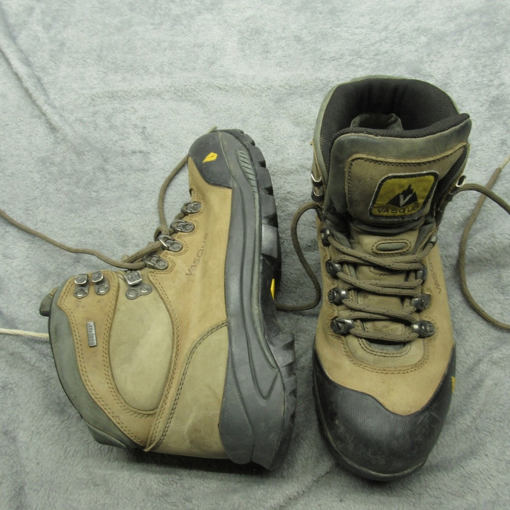 Vasque Mens 10M Boots Beige Gore-Tex Hiking Leather Waterproof Wasatch Mid GTX
